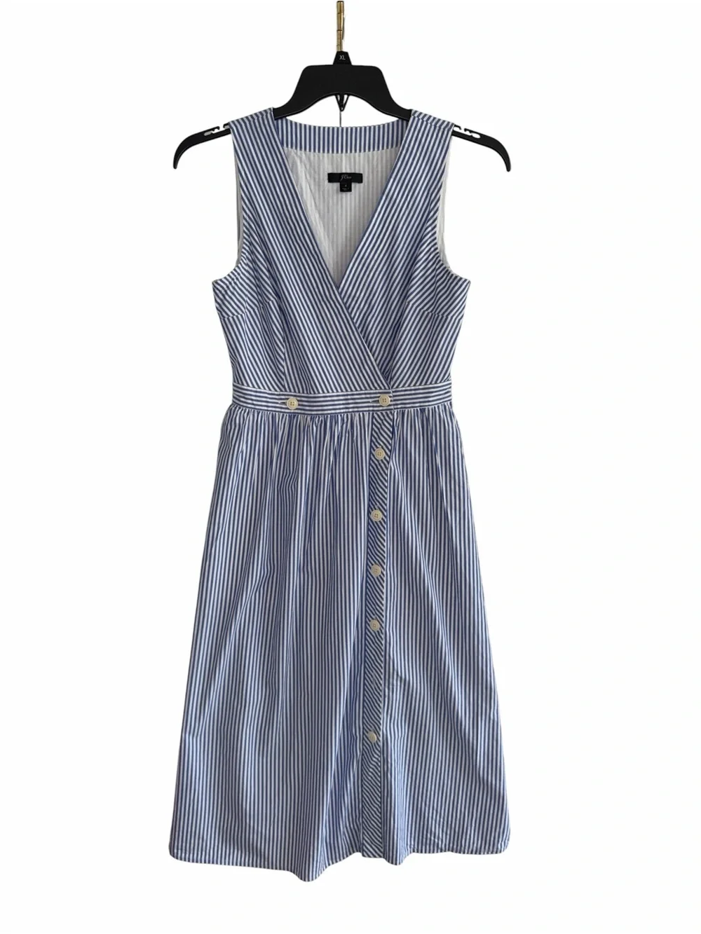 J. Crew Sleeveless Striped Poplin Midi Dress Size 4